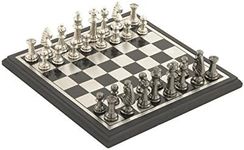 Deco 79 Aluminum Chess Game Set wit