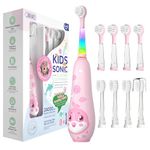 Seago Kids Electric Toothbrushes, Childrens Electric Toothbrush with Magnetic Charging, LED Observing Light, 8 Toothbrush Heads, Once Full Charger for 60 Days, for Ages 3+ Boys Girls SG-2139(Pink)