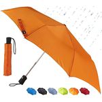 Lewis N. Clark Automatic Travel Umbrella, Orange, One Size