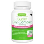 Super B12-Complex 1000mcg, Sublingual & Methylated Vitamin B12, Methylcobalamin, Adenosylcobalamin & Hydroxocobalamin, 180 Servings, Clean Label, High Absorption Sugar-Free Melts, Vegan, by Igennus