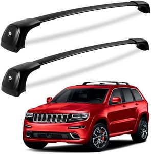 KINGGERI 220lbs Roof Racks Cross Bars Fit for Jeep Grand Cherokee Altitude & SRT & Trackhawk with Roof Black Moldings 2011-2022, Anti-Theft Lockable Aluminum Rails Crossbars Cargo Luggage