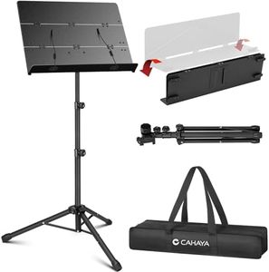 CAHAYA Sheet Music Stand Matte Black Material: Not Easy to Be Scratched Dual Use Metal Portable Sturdy Adjustable Height Upgrated with bag, Model CY0317