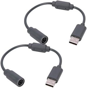 Replacement Dongle USB Breakaway Cable for Xbox 360 Wired Controllers - Dark Grey