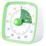 Yunbaoit Visual Timer with Night Light, 60-Minute Countdown Timer for Kids and Adults, Silent Classroom Timer, Pomodoro Timer with Dinosaur Pattern for Home, School, Kitchen, or Office (Green)