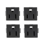 uxcell Panel Mount Plug Adapter AC 125V 15A 3 Pins Snag-in IEC Outlet Plug Power Connector Socket Straight Pack of 4