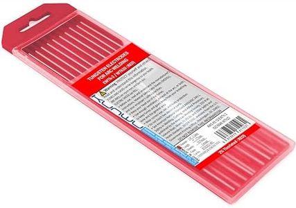 KUNWU Red, EWTh20, 2.0% Thoriated 0.040" 10-Pack Rod TIG Welding Tungsten Electrode (0.040"x 7")