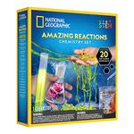 NATIONAL GEOGRAPHIC Chemistry Set for Kids - Chemistry Kit with 20 Science Experiments, Make Glowing Worms, Fizzy Solutions and More, Great Chemistry Gift for Girls and Boys