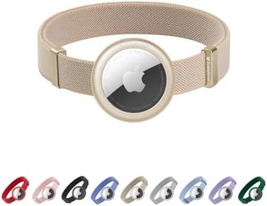 BuddyArmor Cat Airtag Collar, US IDA Gold Award Cat Safety Collar Non Breakaway Elastic Airtag Collar Lightweight Airtag Holder Anodized Aluminium Case for Kitten Small to Large Cats,M(Linen)
