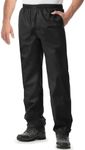 iCreek Men's Rain Pants Waterproof Breathable Lightweight Rain Over Pants (Black, 5X/36 Inseam)