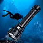 Wurrkos Dive Flashlight Bright Max 13000 Lumen Scuba Diving Light DL70 with 4 XHP50.2, IPX8 Waterproof Dive Torch Underwater 328ft, 4 Mode Night Dive Flashlight for Submarine Deep Sea Cave