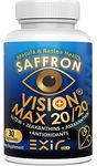 EXIR Eye Vitamins Lutein, Saffron Astaxanthin, Zeaxanthin, Grape Seed, Turmeric Supplement for Floaters, Strain, Pressure, Night Vision, 30 Capsules