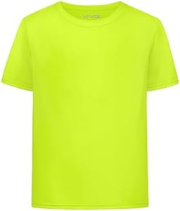 WVQ Youth Neon Shirt Boys UPF 50+ Dry Fit Athletic Short Sleeve T Shirts Kids Neon Shirt for Boys and Girls