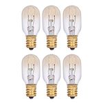 Simba Lighting T6.5 25W Replacement Bulb (6 Pack) for Himalayan Salt Rock and Basket, Plug in Aromatic Wax Warmer, Night Light, Mini Tube Shape, 120V, E12 Candelabra Base, Dimmable, 2700K Warm White