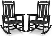 SERWALL Outdoor Rocking Chair Black