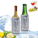 Active Wine Cooler, Freezer Sleeve, Cooler- Carrier, Quick Cooling, Cooling and Keeps Your Drink Cold Keep Cool and Chill Champagne Wine (2 Packs)