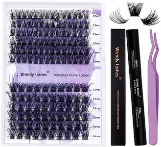 DIY Lash Extension Kit Lash Clusters Thin Band C/D Curl Individual Lashes Strong Hold Waterproof Lash Bond and Seal Glue Nice Grip Eyelash Clusters Tweezers Eyelash Extensions Kit(Volume/Hybrid Kit)