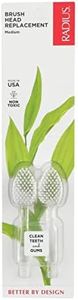 RADIUS Toothbrush Replacement Brush Heads 2-Count Improve Gum Health & Reduce Gum Issues - Medium - Pack of 1