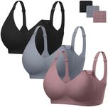 Angelhood Nursing Bras for Breastfeeding Support Maternity Bras Seamless Pregnancy Bralette for Women with Extender 3 Pack