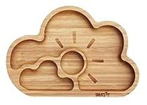 Snazzy Kid® Eco-Friendly Baby Bamboo Cloud Plate with Removable Suction Base - Perfectly Sized for Dippy Eggs and Ideal for Weaning and Snacks