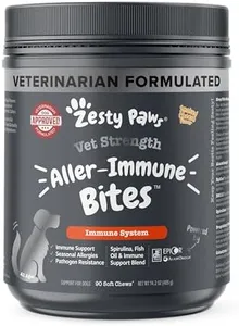 Zesty Paws Vet Strength Dog Allergy Relief Chews, Dog Probiotics for Itchy Skin and Ears, Smoked Cheese, 90ct