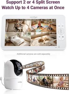 Comfyer Split-Screen Baby Monitor – Dual Camera Video Surveillance