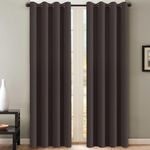 H.VERSAILTEX Blackout Room Darkening Curtains Window Panel Drapes - (Chocolate Brown Color) - 2 Panels - 52 inch Wide by 84 inch Long Solid Pattern, Grommet Top