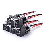 Delgada 5-Pack Automotive Relay Harness Set with Socket,5 PIN 12V 40AMP SPDT Iron Back Relays,for Boat Truck Motorcycle