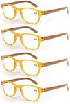 4 Pack Reading Glasses Fashion Wood