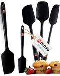 DI ORO Silicone Spatula Set - Rubber Kitchen Spatulas for Baking, Cooking, & Mixing - 600°F Heat-Resistant & BPA Free Silicone Scraper Spatulas for Nonstick Cookware - Dishwasher Safe (5pc, Black)