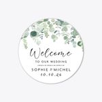 Monogrammed Welcome Gifts for Wedding Party - Personalized Wedding Thank You Stickers for Favors - Customized Favors and Labels for Guests - WC07