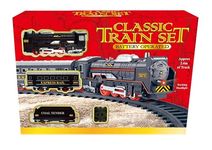 KandyToys Classic Train Set | 2.4m Track | Headlight | Battery Operated