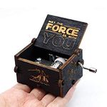 EITHEO Child Wooden Antique Carved Hand Crank May The Force Be With You Theme Music Box