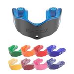Shock Doctor Gel Max Mouth Guard, Sports Mouthguard for Football, Lacrosse, Hockey, Basketball, Flavored Mouth Guard, Youth & AdultBLUE/Black, Adult, Non-Flavored