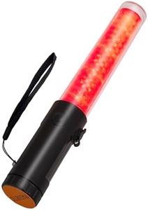 Jade Butterfly Traffic Wand, 10 Inch Rechargeable Traffic Control Baton with Magnet, 3 Flashing Modes Red Safety Baton for Traffic Control, Parking, Aircraft, Car Directing
