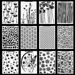 12 Pieces Embossing Folders,Plastic Embossing Folders Template DIY Craft Paper Card Template Mold for Making Paper Cards Photo Album Wedding Decoration Scrapbooking 5.7 x 4.13 Inch