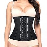 Corset Waist Trainer for Women, Latex Waist Cincher Workout Body Shaper Breathable Girdle Sport Belt Black