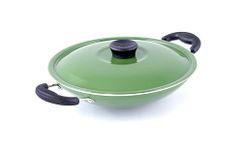 MINOLTA Pride Premium Non-Stick Aluminium Appachatty, Appam Pan with Colored Lid-220mm (Big), Thick 4mm