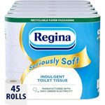 Regina Seriously Soft Toilet Tissue, 45 Rolls, Biodegradable Packaging