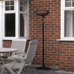 Kingfisher HEAT1200 2000 W Limitless Free Standing Electric Patio Heater, Black, 1.7-2.1 m