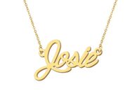 Josie Pendant Name Necklace 18k Gold Plated Stainless Steel Script Nameplate Necklace Jewelry for Best Friends