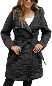 BELLIVERA Chaqueta acolchada para mujer Abrigo largo acolchado ligero con burbujas plegable 12107 Negro L