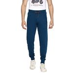 Van Heusen Athleisure Men Regular Fit Joggers - Cotton Rich - Smart Tech, Easy Stain Release, Anti Stat, Ultra Soft, Moisture Wicking_50044_Deep Ocean_XL