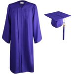 OSBO GradSeason Matte Graduation Gown Cap Tassel Set 2024 for High School and Bachelor, Purple, 54