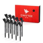 SWIFTEE Premium 10 Degree Golf Tees for Driver or Iron - Help Reduce Spin & Slice, Improve Distance & Precision (Pack of 10 Tees) (Black, 83mm)