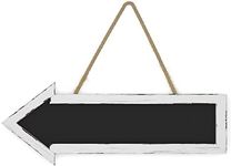 Barnyard Designs Magnetic Hanging Arrow Chalkboard Sign – Rustic Decorative Display Presentation Board for Office, School Supplies, Weddings, Parties and More, 17” x 6”