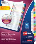 AVERY Ready Index Customizable Table of Contents Dividers for Laser and Inkjet Printers, Multi-Colour, A-Z Tab, 1 Set (11844)