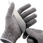 Vroxy Cut Resistant Hand Safety Gloves Cut-Proof Level 5 Protection with Rubber Grade Finishing for Men & Women | Kitchen Food Vegetables, Gardening Care, Industrial Cutting Use Gloves - 1 Pair