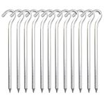 Tent Pegs, 7inch Aluminium Tent Stakes with Hook, Heavy Duty Garden Camping Pegs for Pitching Tent Canopies in Hard Ground, 12pcs