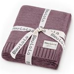 Organic Cotton Receiving Swaddle Blanket for Girls - 100% Luxury Soft Organic Cotton Knit Warm Cozy Stroller Crib Quilt Swaddle Blanket for Newborns Infants Babies & Toddlers (0-2Yrs - Plum)