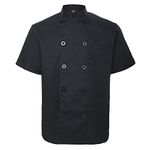 TopTie Unisex Short Sleeve Chef Coat Jacket, Black